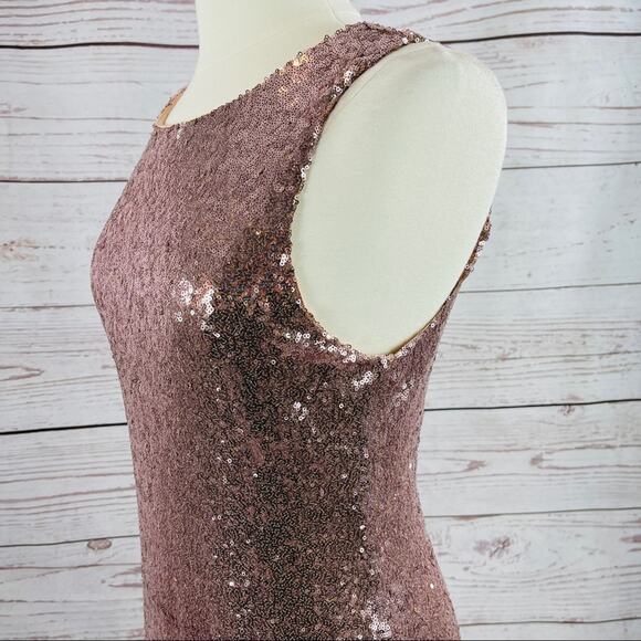 Speechless Rose Gold Keyhole Sequin Dress - Picture 13 of 15